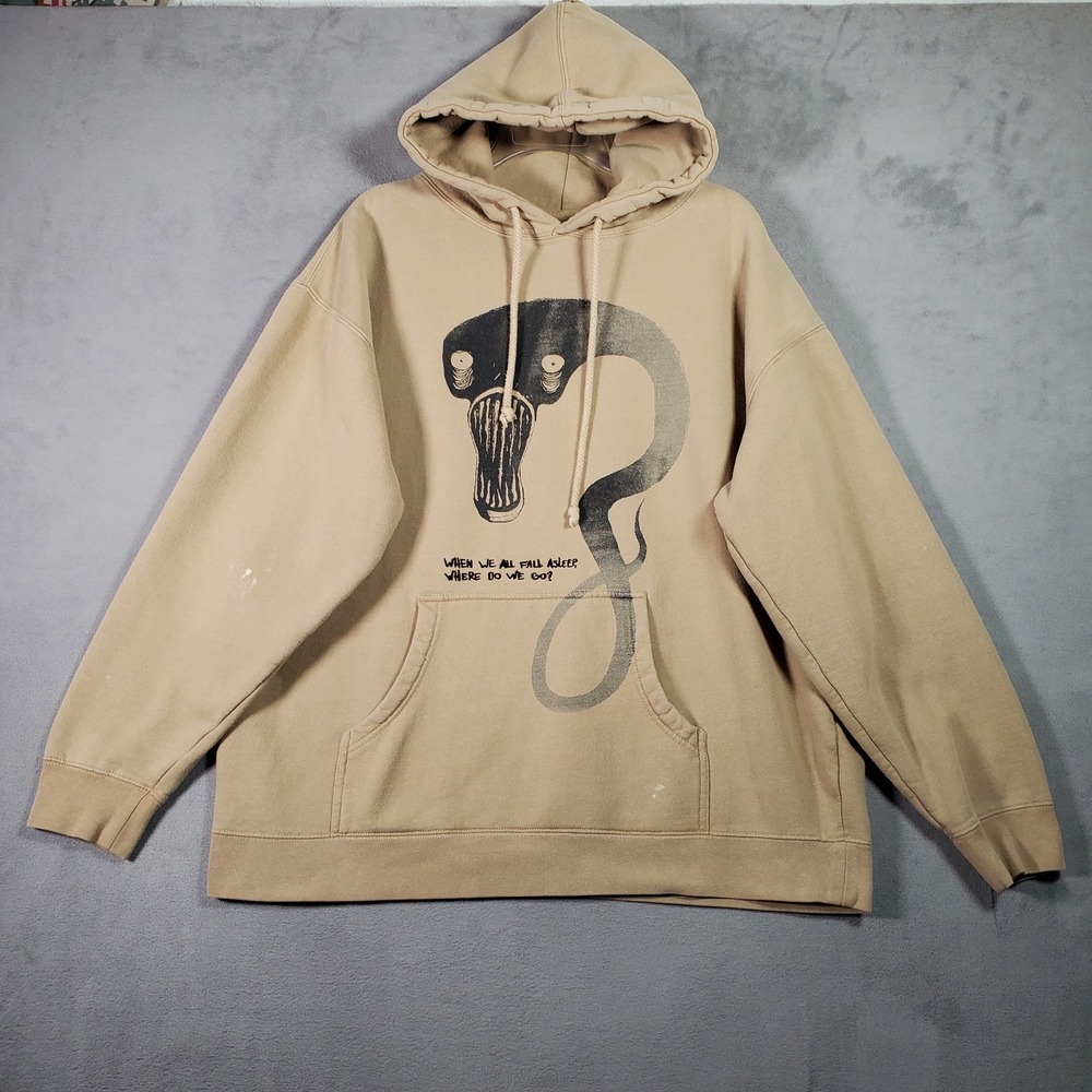 Billie Eilish Hoodie Unisex XL Tan When We All Fall Asleep Merch Streetwear Goth